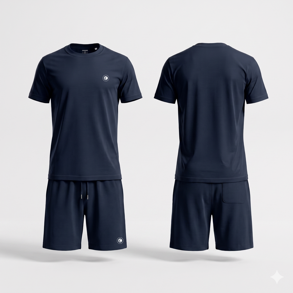 Zomerset mono badge met Navy Shorts