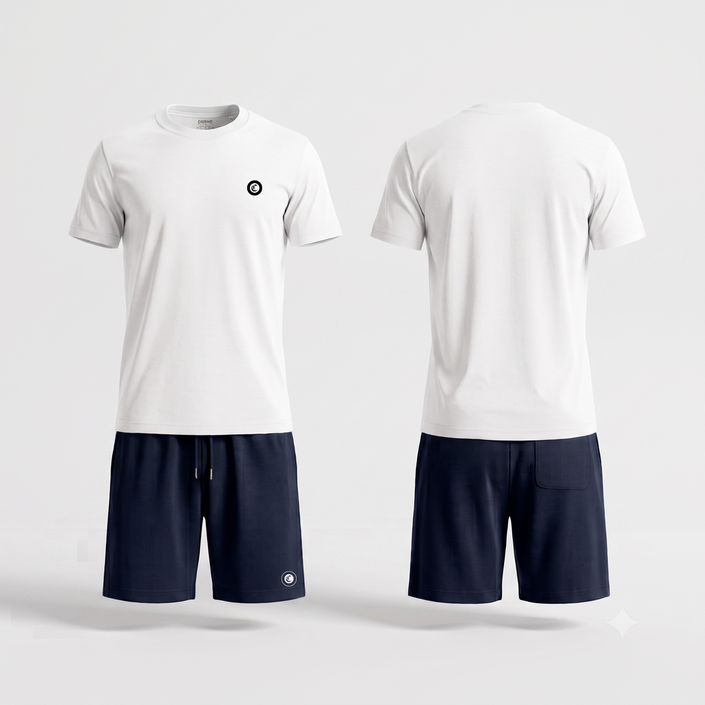 Zomerset mono badge met Navy Shorts